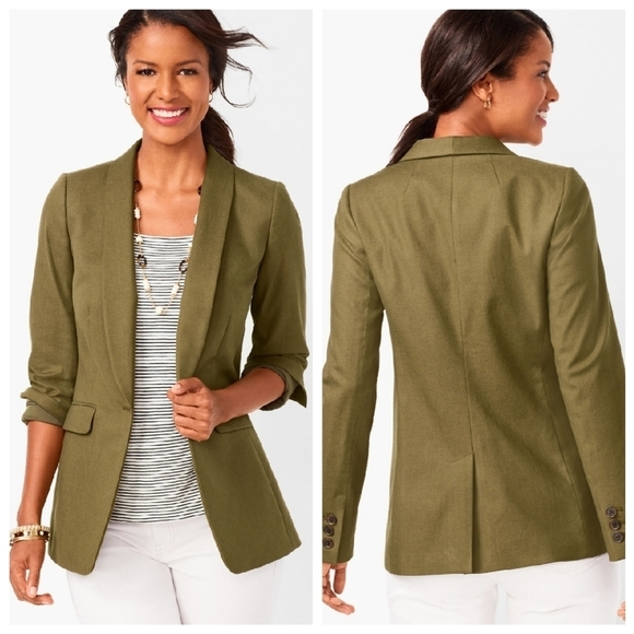 NEW Talbots 10 Linen Blend Jacket Blazer - Picture 1 of 8
